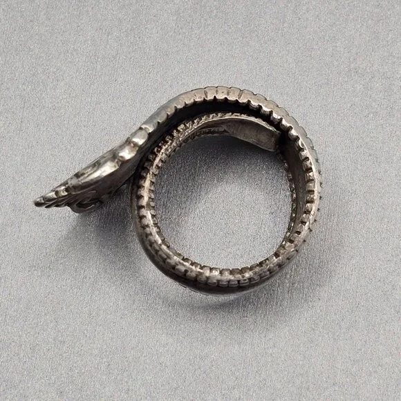 Antique 1908 Sterling Silver Spoon Ring Size 6 Floral 13.02g Flatware Jewelry - Picture 4 of 11